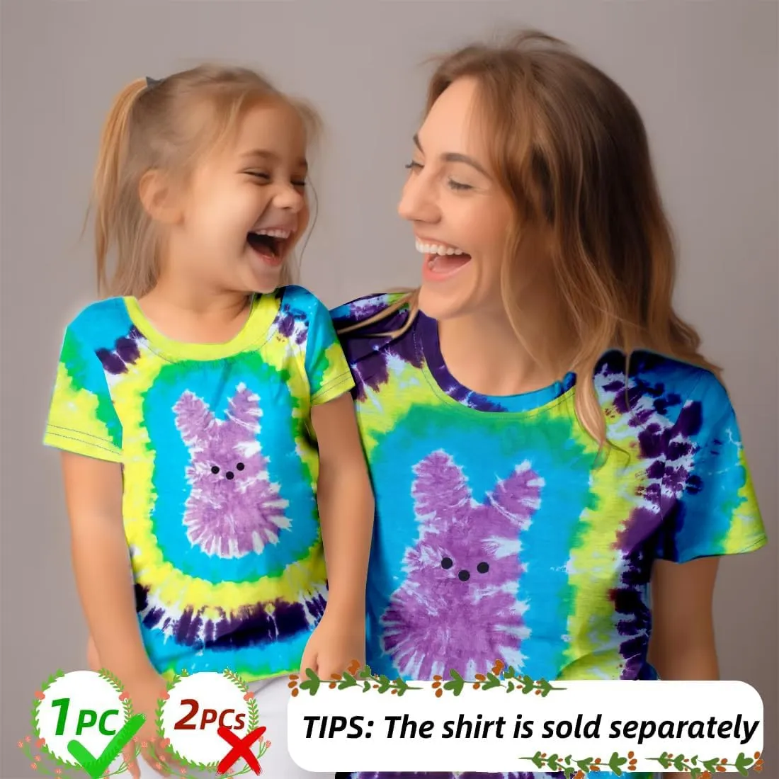Happy Easter Family Matching Shirt Women Easter Sunday T-Shirt Cute Tie Dye Bunny Graphic Tee Holiday Short Sleeve Tops