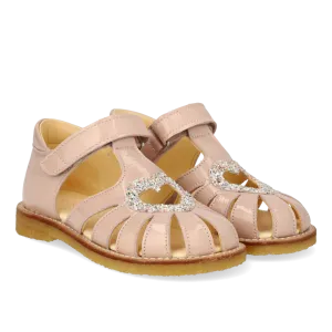 Heart sandal with a sparkling glitter heart