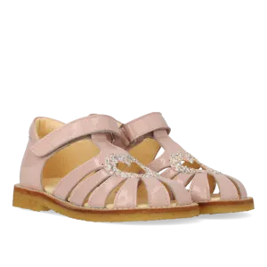 Heart sandal with sparkling glitter heart