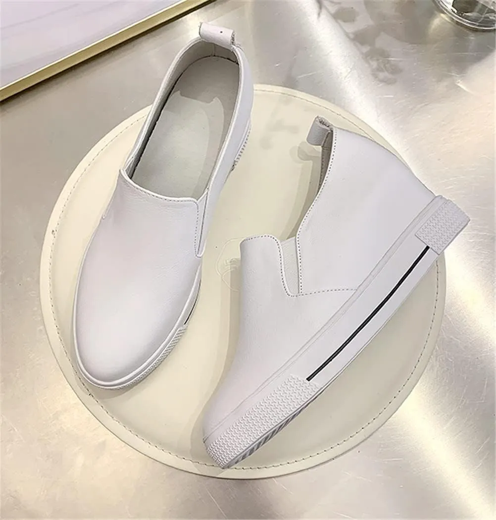 Hidden Wedge Sneakers for Women Slip on, Fashion High Heel Low Top Canvas Shoes Casual Platform Loafers