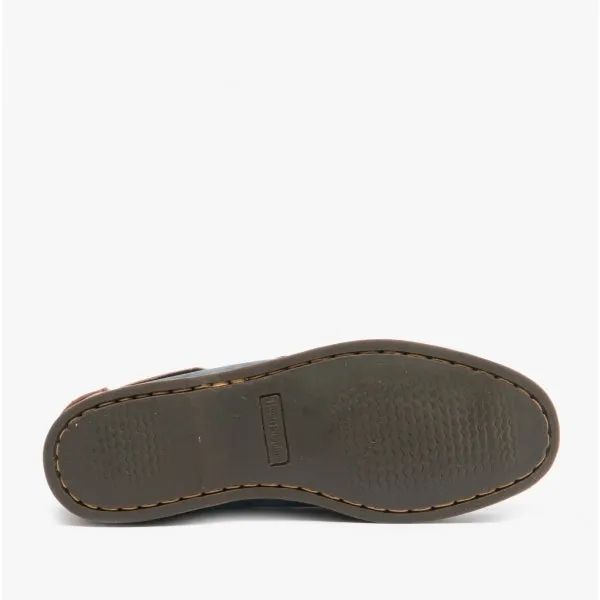 Hush Puppies HATTIE Womens Leather Deck Shoes Navy/Tan