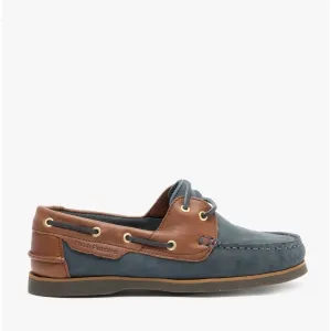 Hush Puppies HATTIE Womens Leather Deck Shoes Navy/Tan