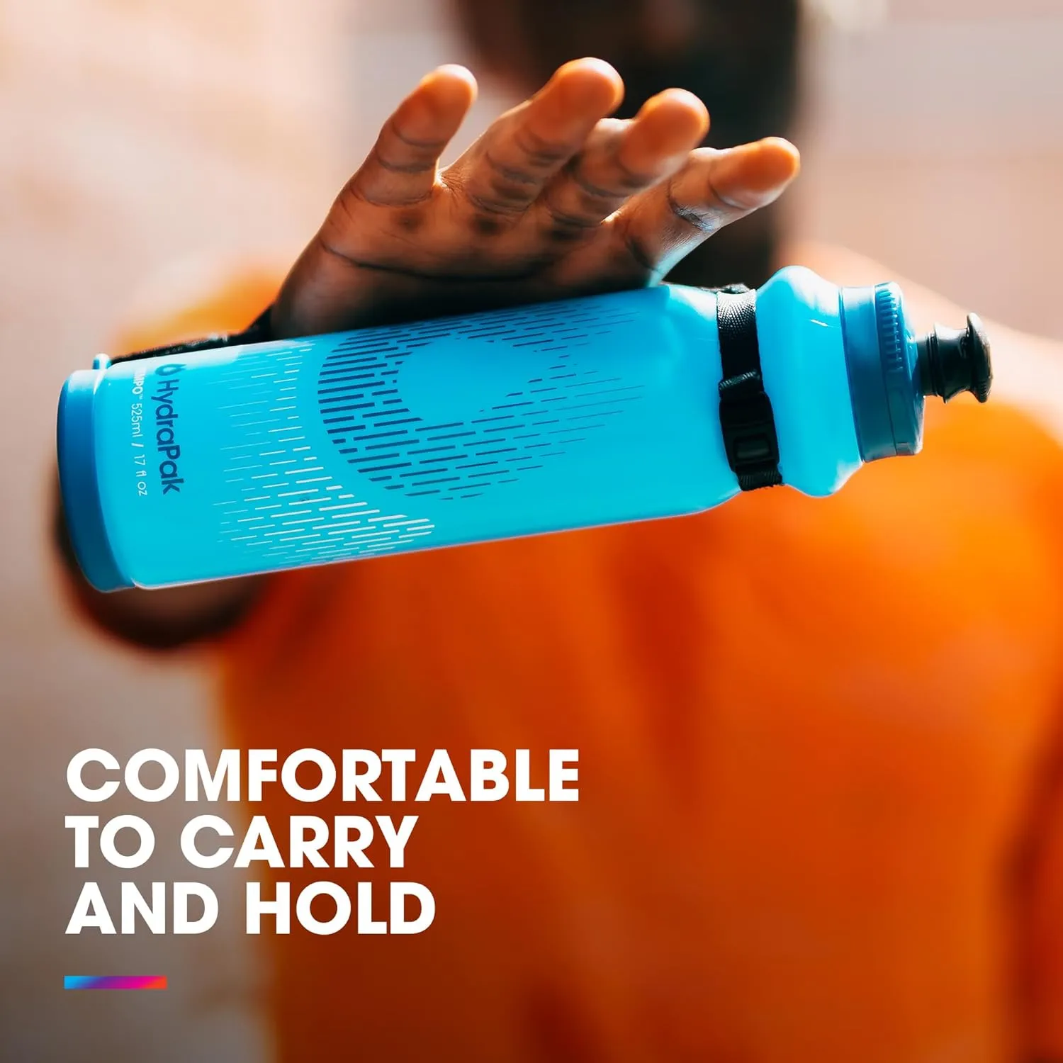 HydraPak Tempo Pro 400ml - Handheld Running Squeeze Bottle for Training and Race Day Hydration with Removable Strap (400ml/13oz) - White