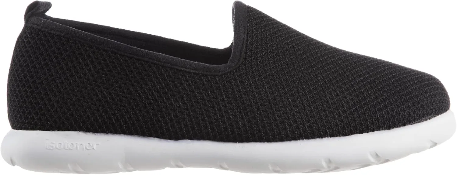 isotoner Zenz Mens Slip-On Slippers, Lightweight Knit Loafers with A Soft Microterry Lining