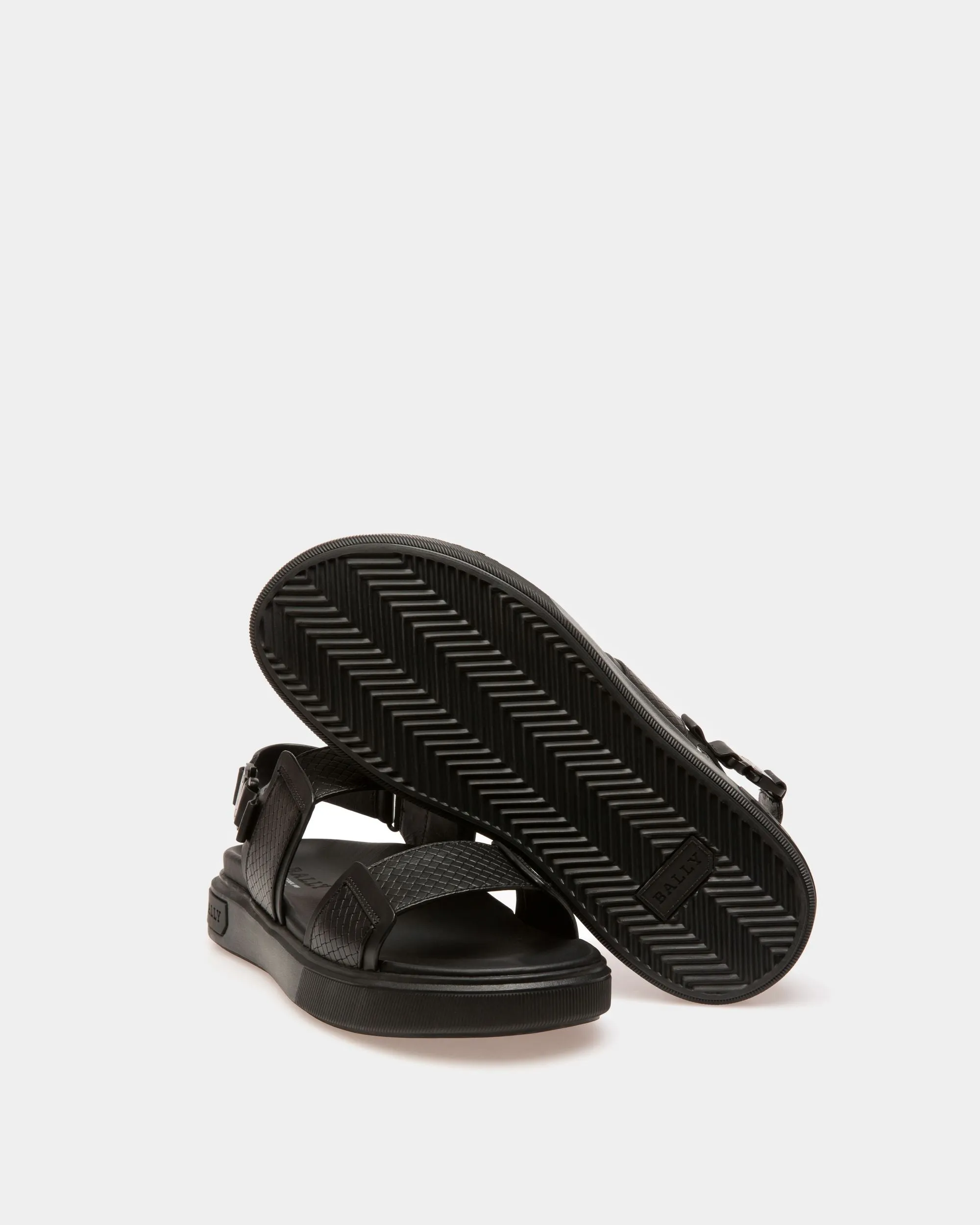 Jaron Leather Sandals In Black