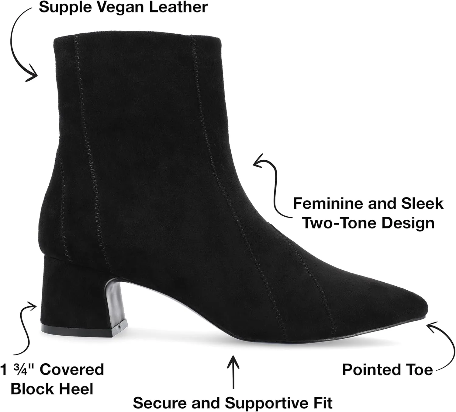 Journee Collection Womens Lusinda Faux Suede Booties