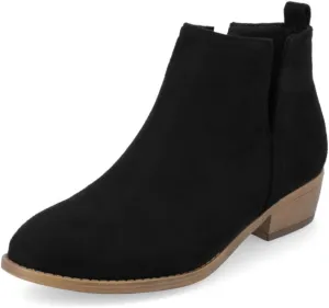 Journee Womens Rimi Pull On Stacked Heel Booties