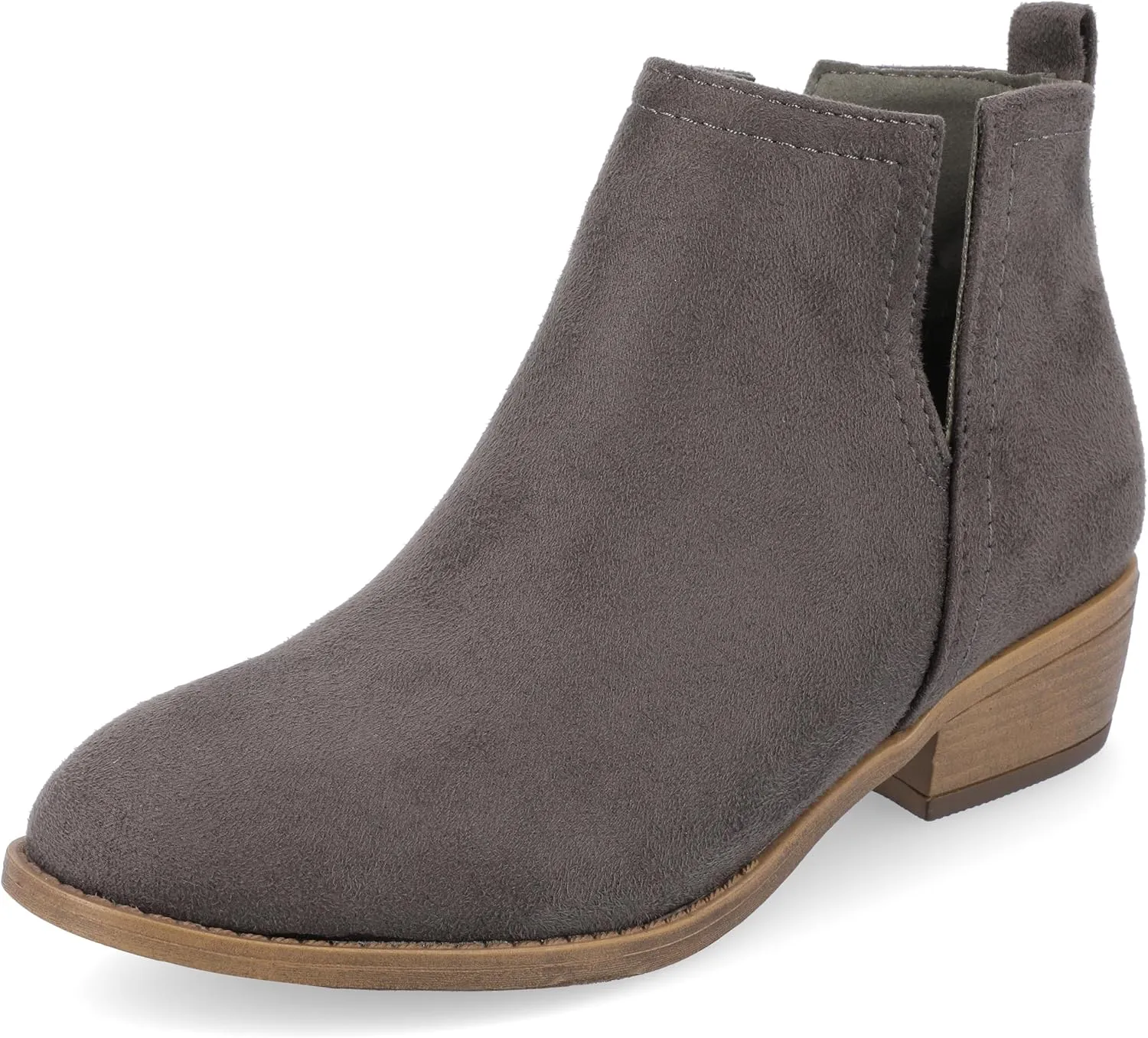 Journee Womens Rimi Pull On Stacked Heel Booties