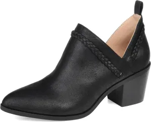 Journee Womens Sophie Pull On Stacked Heel Booties Brown