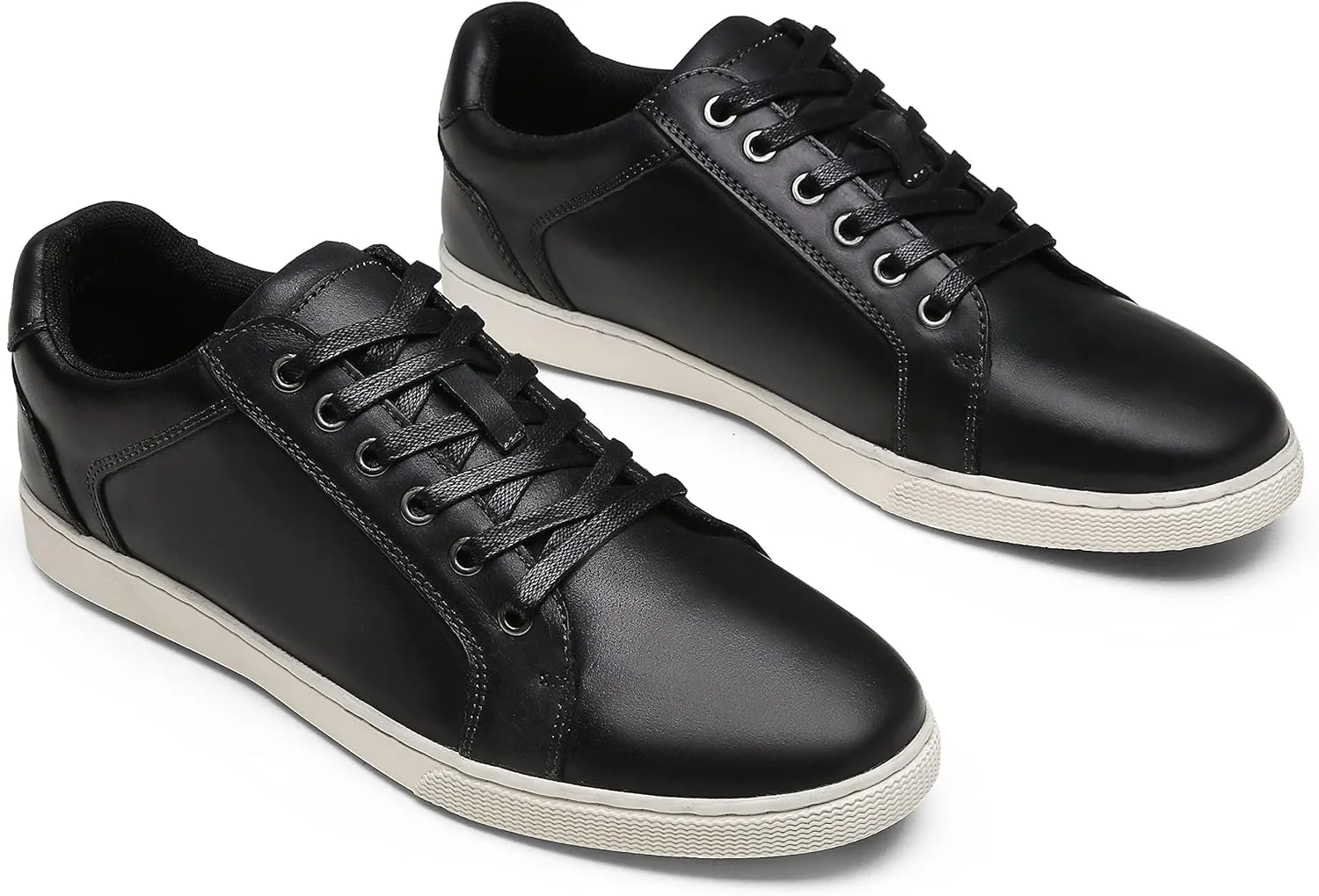 Jousen Men's Sneakers Leather Casual Shoes for Men Business Lace Up Dress Sneaker Mens Shoe