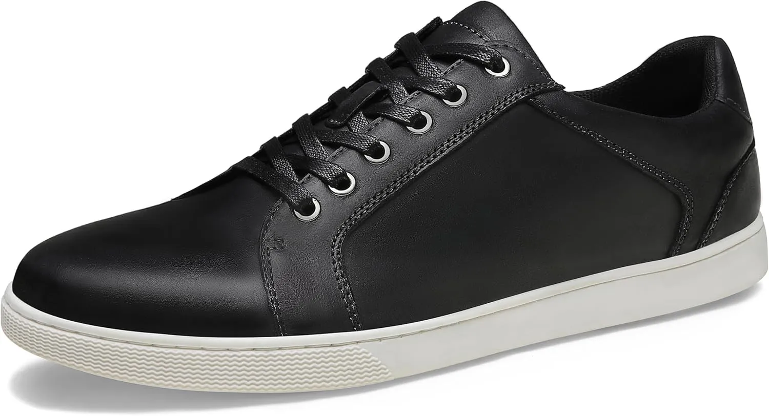 Jousen Men's Sneakers Leather Casual Shoes for Men Business Lace Up Dress Sneaker Mens Shoe