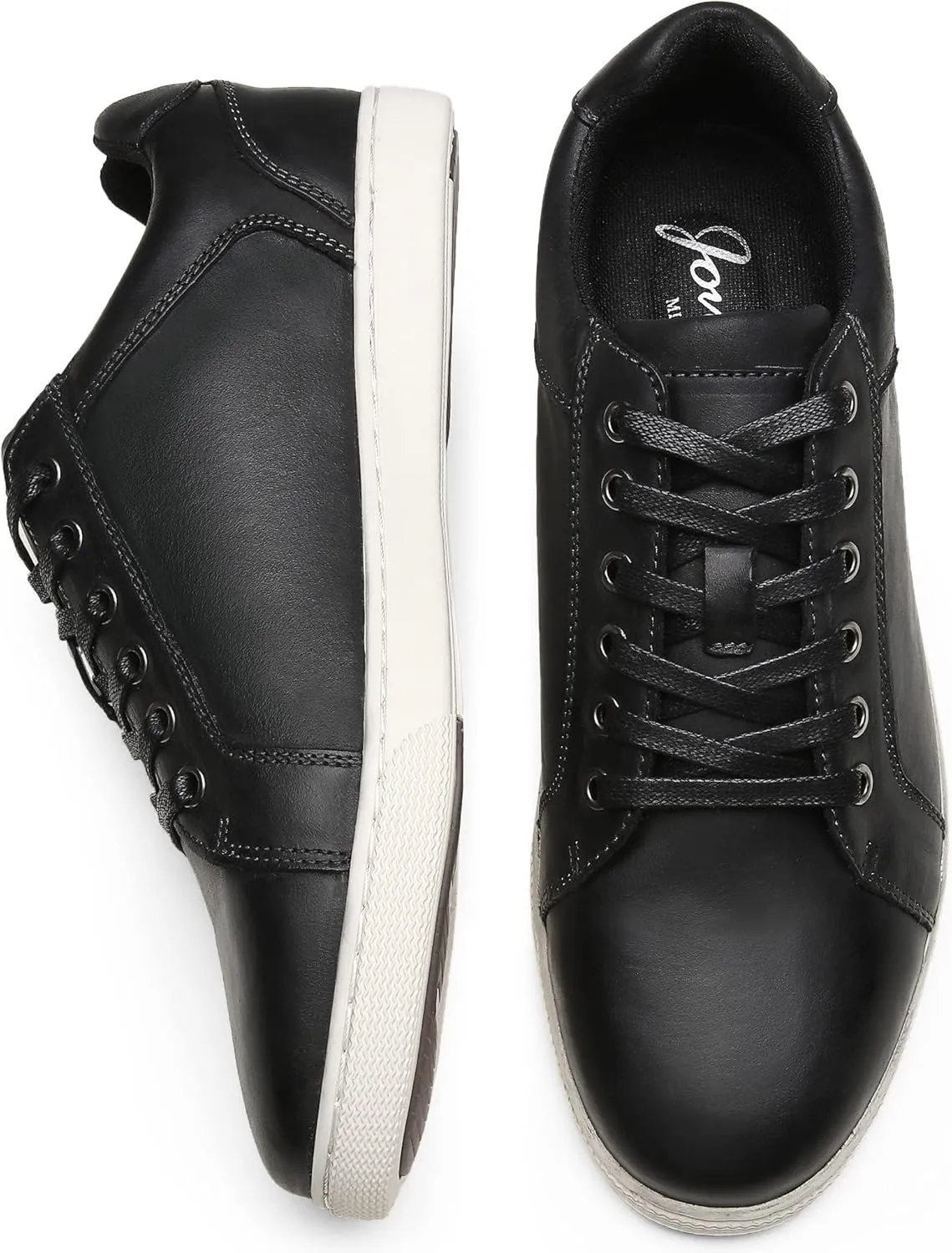 Jousen Men's Sneakers Leather Casual Shoes for Men Business Lace Up Dress Sneaker Mens Shoe