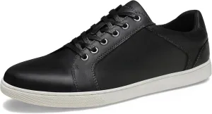 Jousen Men's Sneakers Leather Casual Shoes for Men Business Lace Up Dress Sneaker Mens Shoe