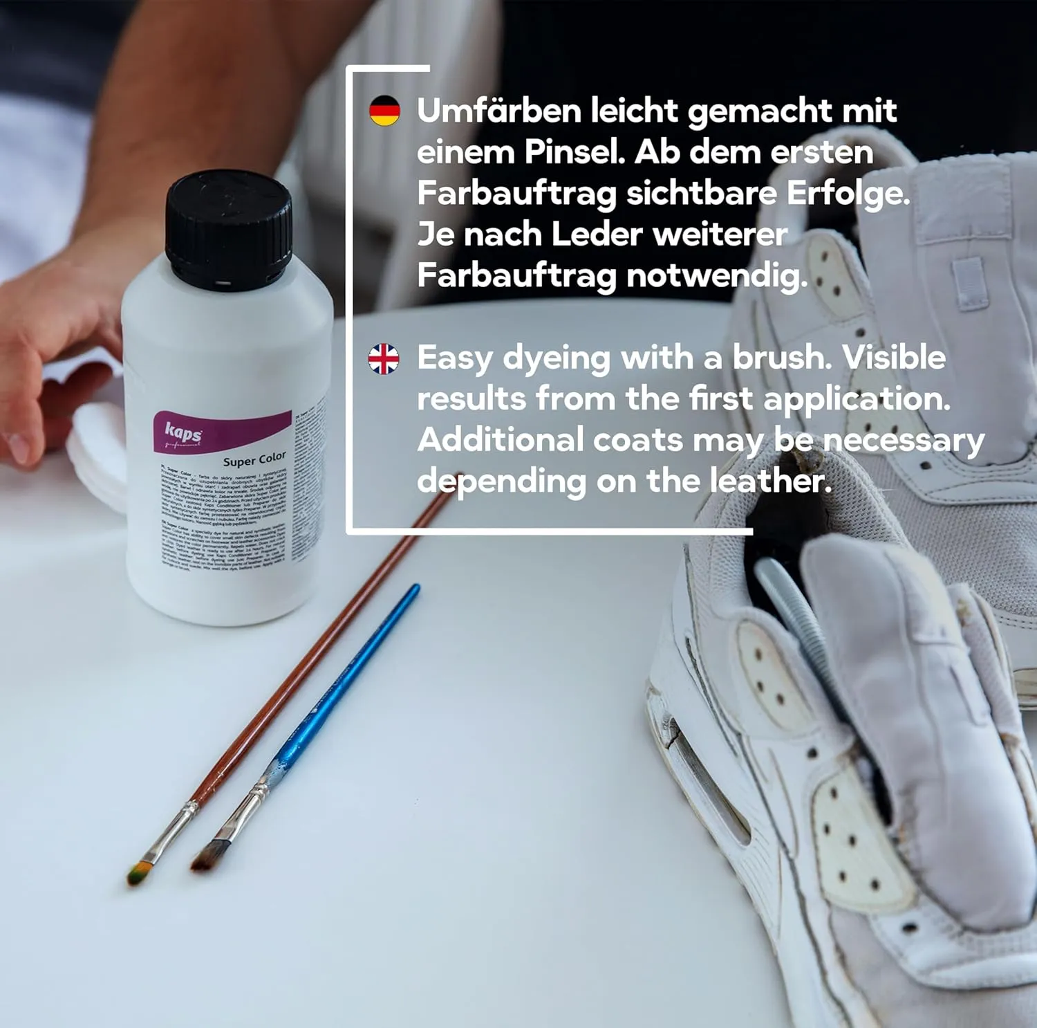 Kaps Dye Paint For Natural and Synthetic Leather Textiles, Super Color, 16.9 fl. Oz.