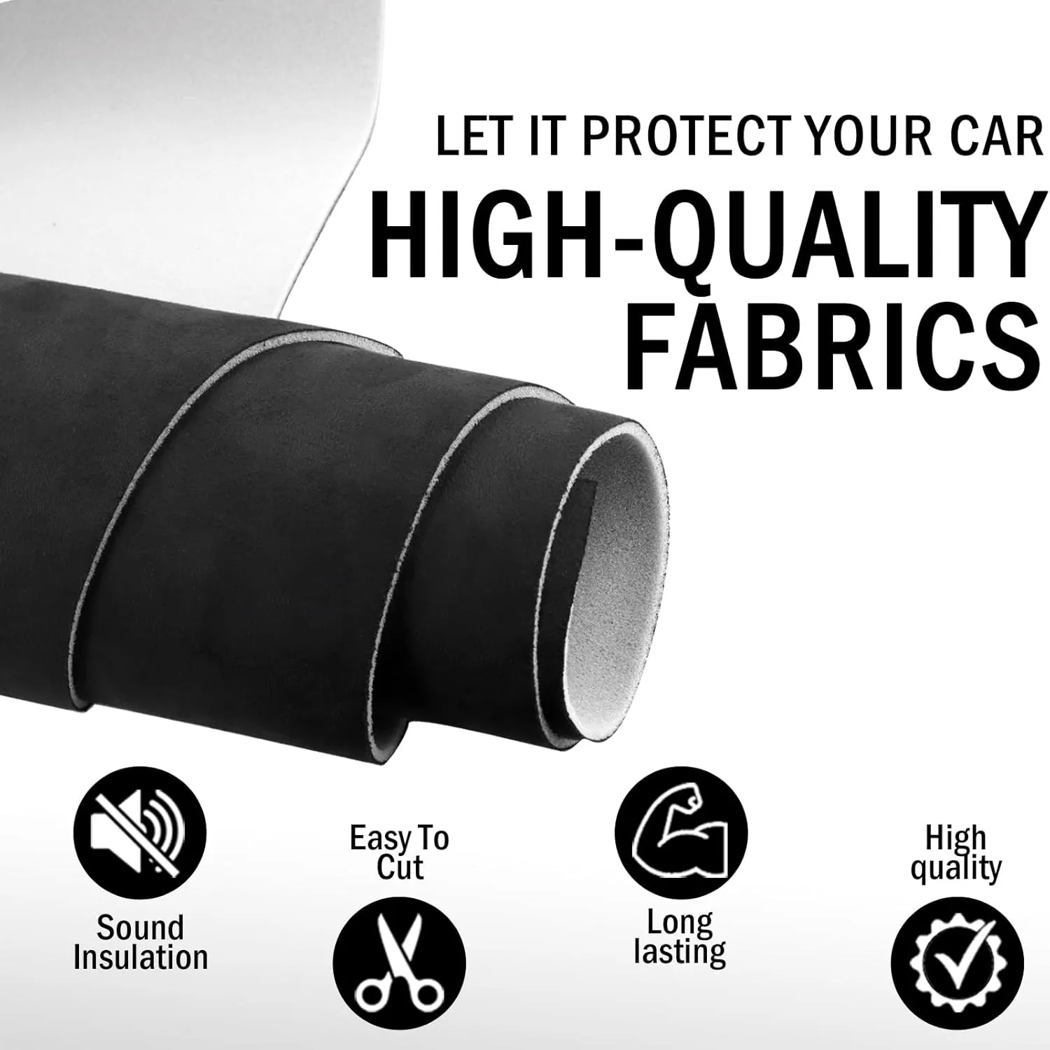 Kefly Black Suede Headliner Fabric 54" L × 60" W with Foam Backing, Automotive Interior Auto Roof Replacement Material for Car, SUV, Boat, Pickup, Truck, RV, Home Repair