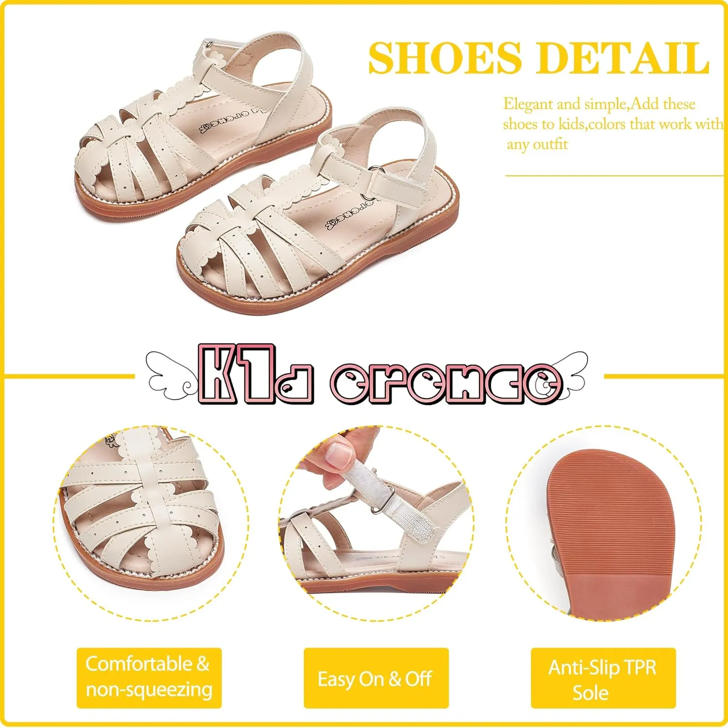 Kiderence Toddler Girls Sandals Little Girls Kids Summer Shoes Toddler Sandals