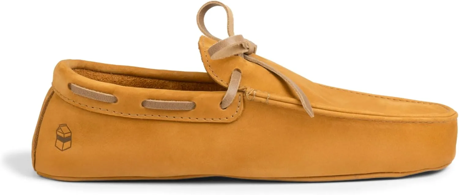 La Leche, Boat Slippers for Men, Cushioned Shoes for Home, Indoor-friendly Sole, Memory Foam and Full Grain Leather, Handmade