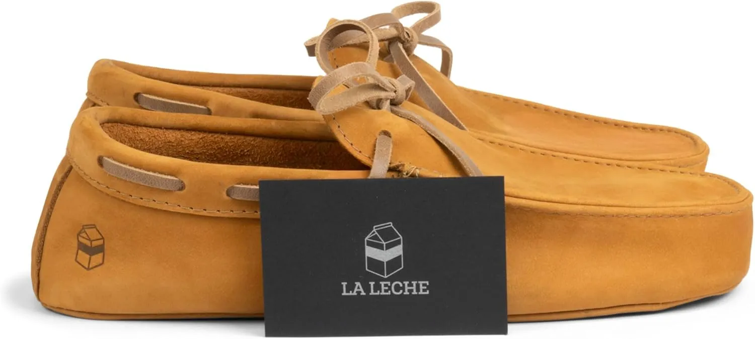 La Leche, Boat Slippers for Men, Cushioned Shoes for Home, Indoor-friendly Sole, Memory Foam and Full Grain Leather, Handmade