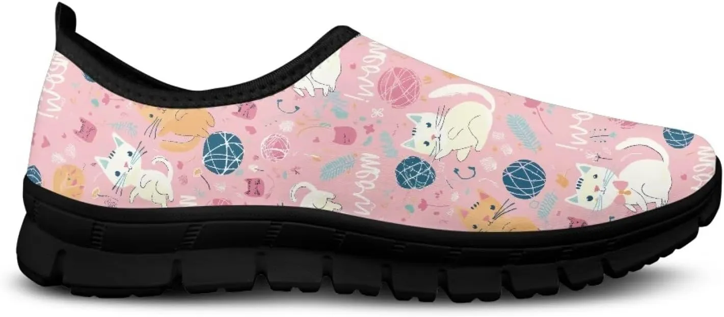Ladies Lightweight Tennis Shoes Non-Slip Running Walking Sneakers Slip on Work Casual Comfor Gym Shoes