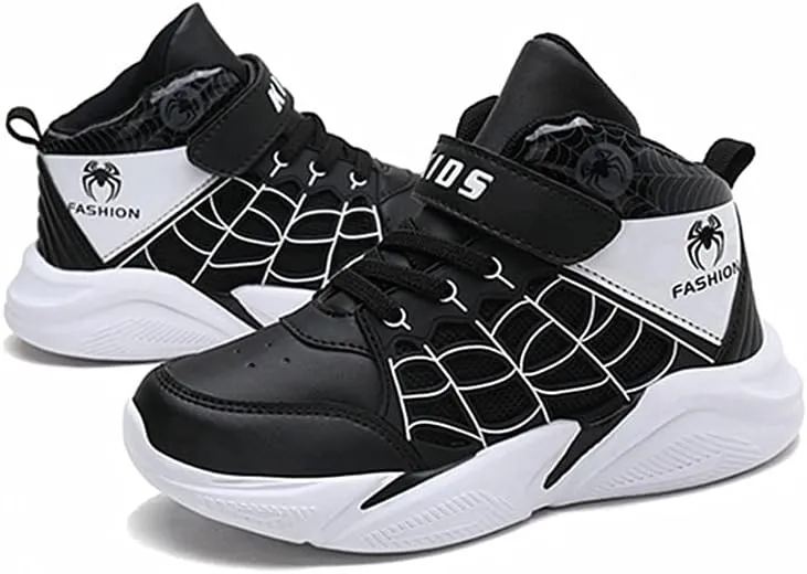 Lightweight Basketball Shoes for Kids Boys High-top Boots Youth Lightweight Outdoor Sneakers