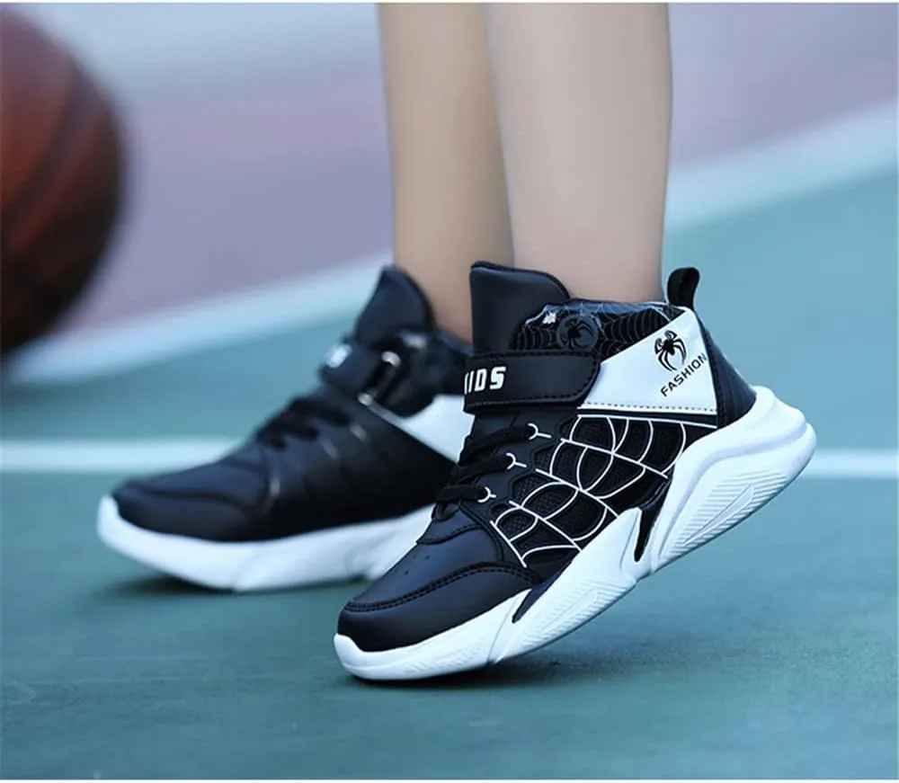 Lightweight Basketball Shoes for Kids Boys High-top Boots Youth Lightweight Outdoor Sneakers