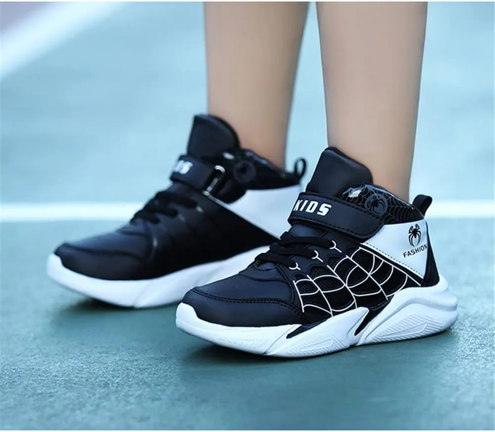 Lightweight Basketball Shoes for Kids Boys High-top Boots Youth Lightweight Outdoor Sneakers