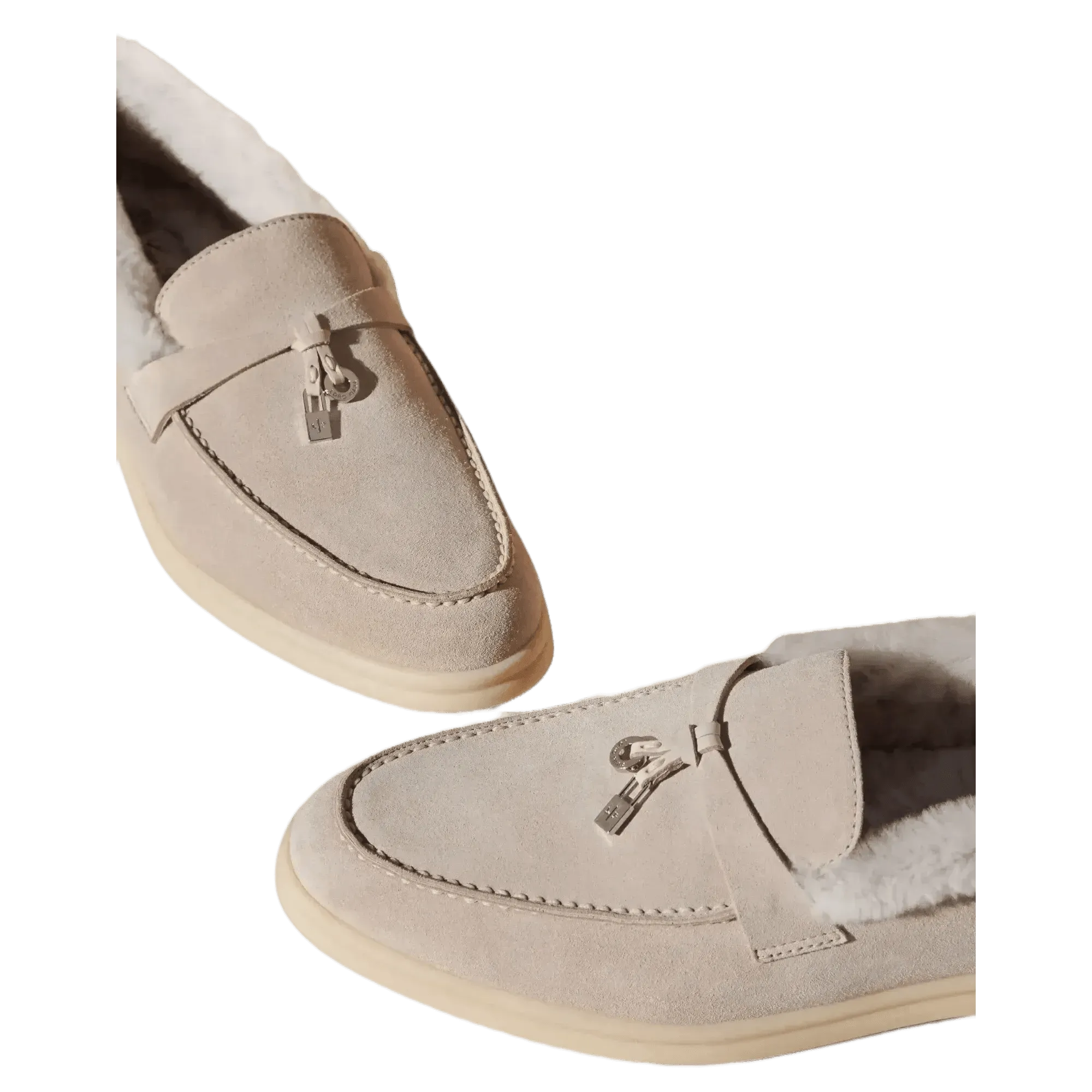 Loro Piana Women's Summer Charms Walk Loafers (Suede with Beaver Fur)