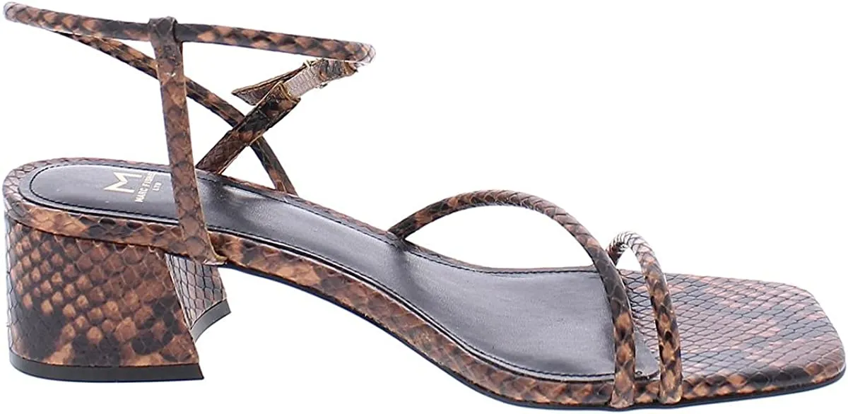 Marc Fisher LTD Womens Jiny 2 Leather Dress Sandals Brown 8 Medium (B,M)
