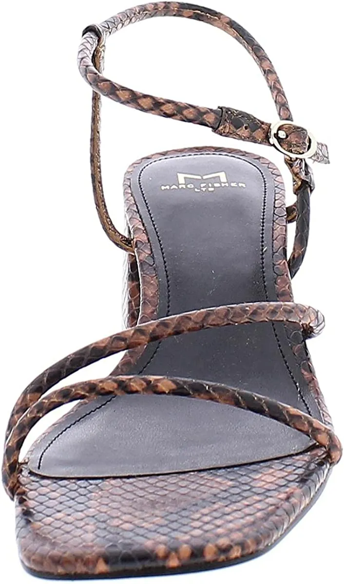 Marc Fisher LTD Womens Jiny 2 Leather Dress Sandals Brown 8 Medium (B,M)