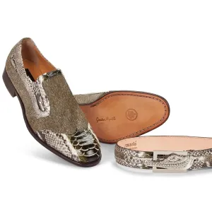 Mauri Spiga 4748 Green Genuine Python Hand-Painted/Pony Margherita Loafer Shoes