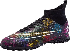 MDPCX Competitive Unisex Soccer Shoes Men Women Indoor Outdoor Football Boots Athletic Turf Mundial Team Cleat Running Sports Lightweight Breathable Anti-Skid Damping Shoes