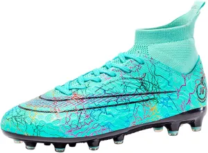 MDPCX Competitive Unisex Soccer Shoes Men Women Indoor Outdoor Football Boots Athletic Turf Mundial Team Cleat Running Sports Lightweight Breathable Anti-Skid Damping Shoes