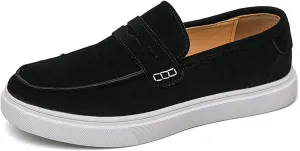 Men's Fashionable Business Anti Suede Loafers Retro Comfortable Suede Lightweight and Breathable Casual Boat Shoes
