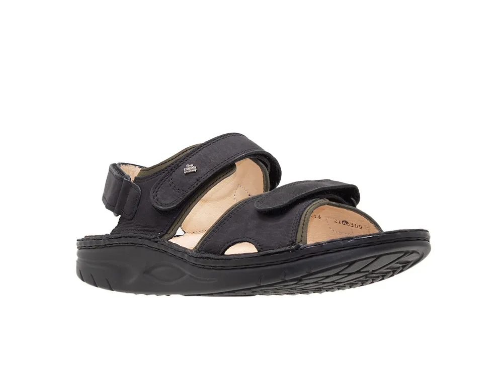 Mens Finnamic Yuma Schwarz Olive Sandals