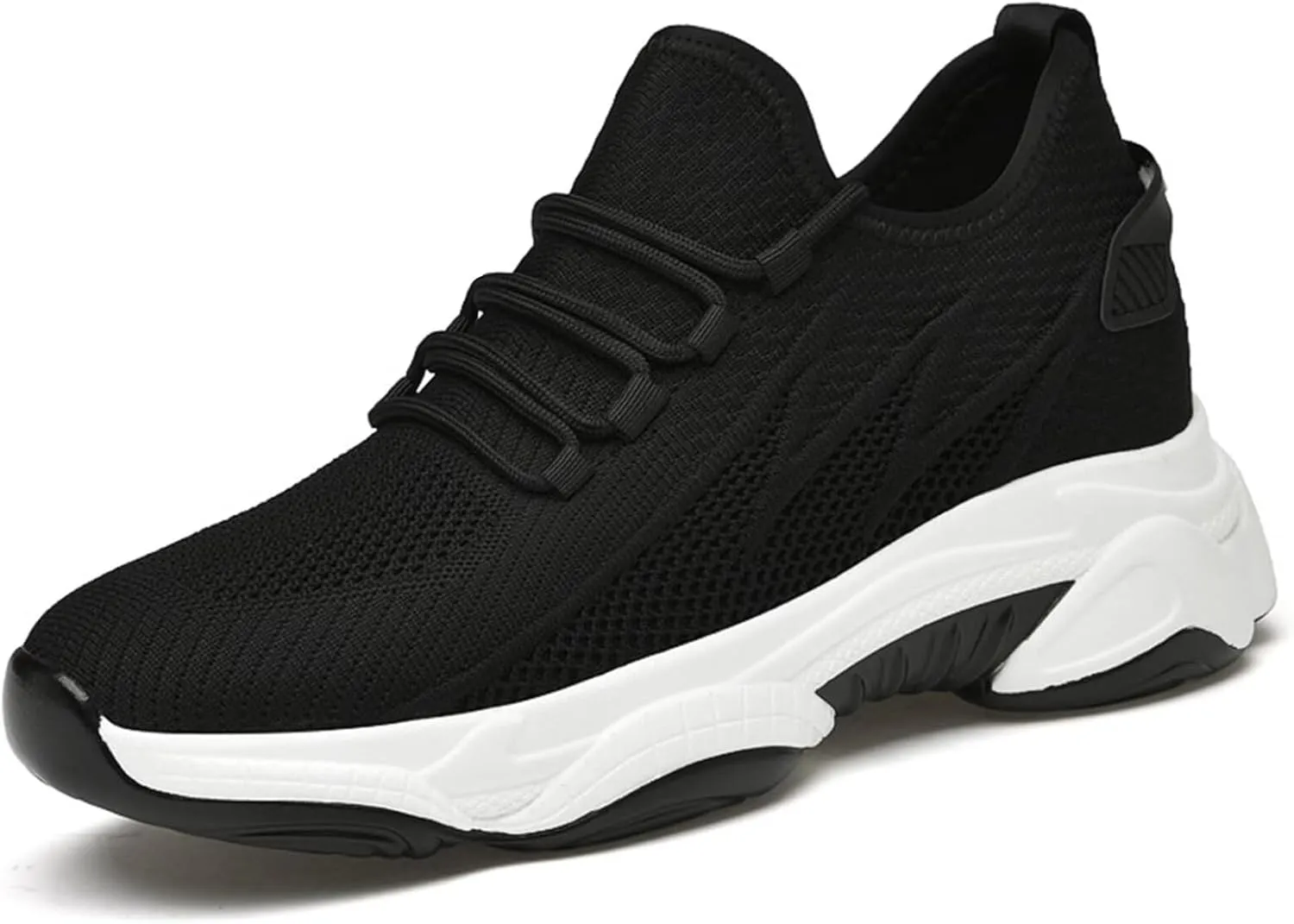 Men's Invisible Height Increasing Elevator Shoes 2.36" Height-Boosting Fashion Casual Sneakers Lace up Fashion Dress Sneakers Breathable Athletic Shoes
