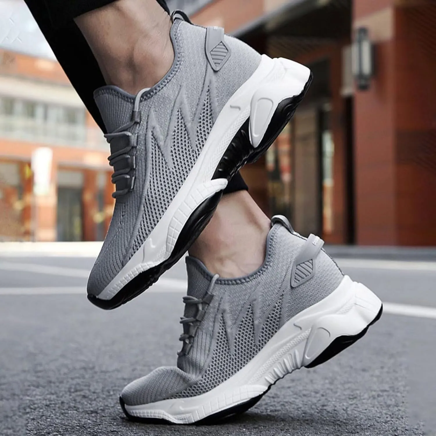 Men's Invisible Height Increasing Elevator Shoes 2.36" Height-Boosting Fashion Casual Sneakers Lace up Fashion Dress Sneakers Breathable Athletic Shoes
