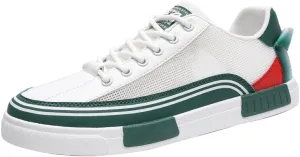 Men's Striped Color Block Skateboard Shoes - Lace Up Breathable Sneakers for Outdoor Walking Wandering Street Jogging