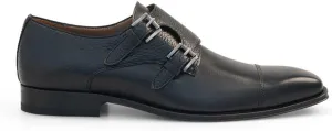 Mezlan - Double Monk Strap - Men's Cap Toe Dress Shoe in Smooth & Textured Calfskin