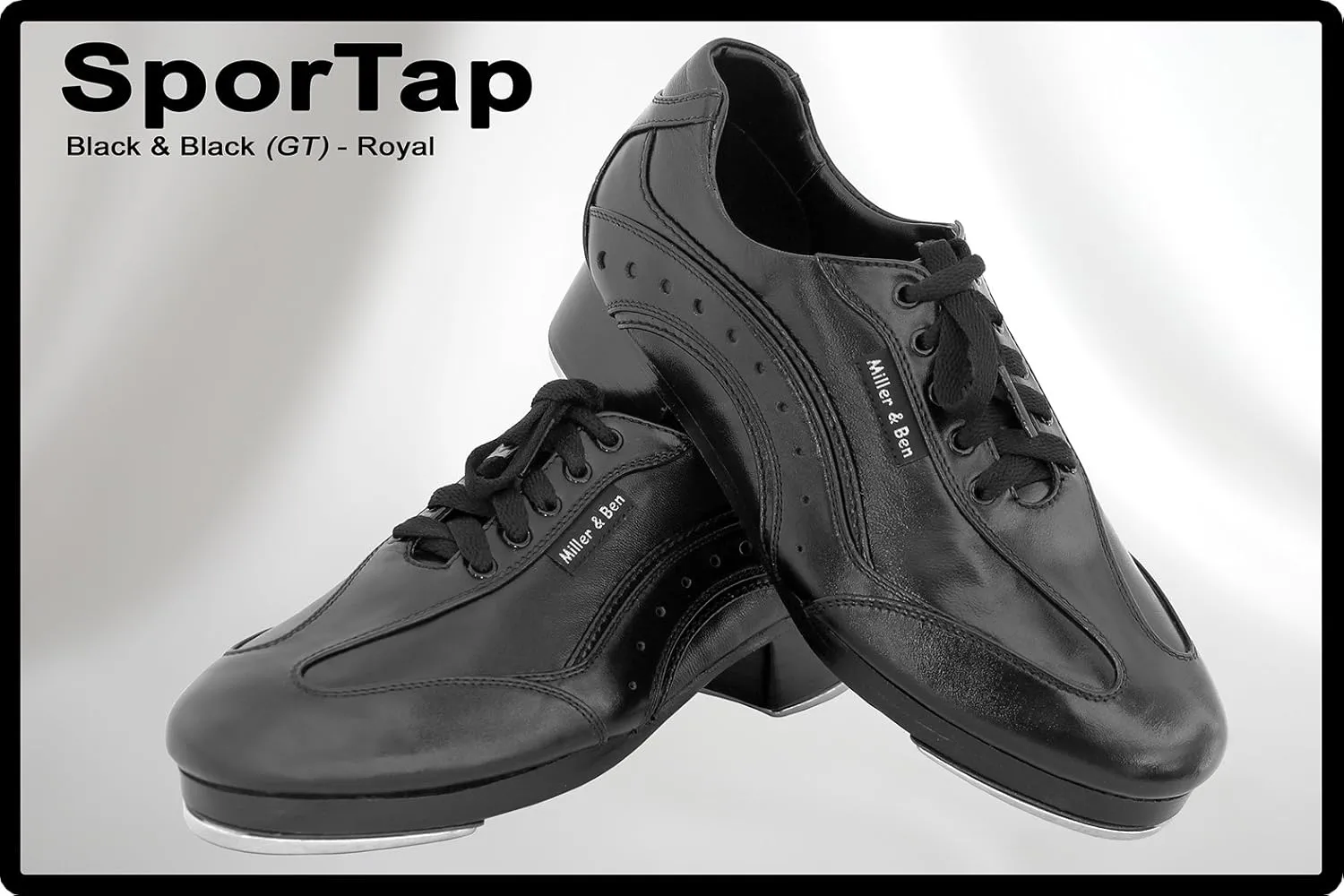 Miller & Ben Tap Shoes, SporTap, Black & Black (GT) Professional Tap Shoes