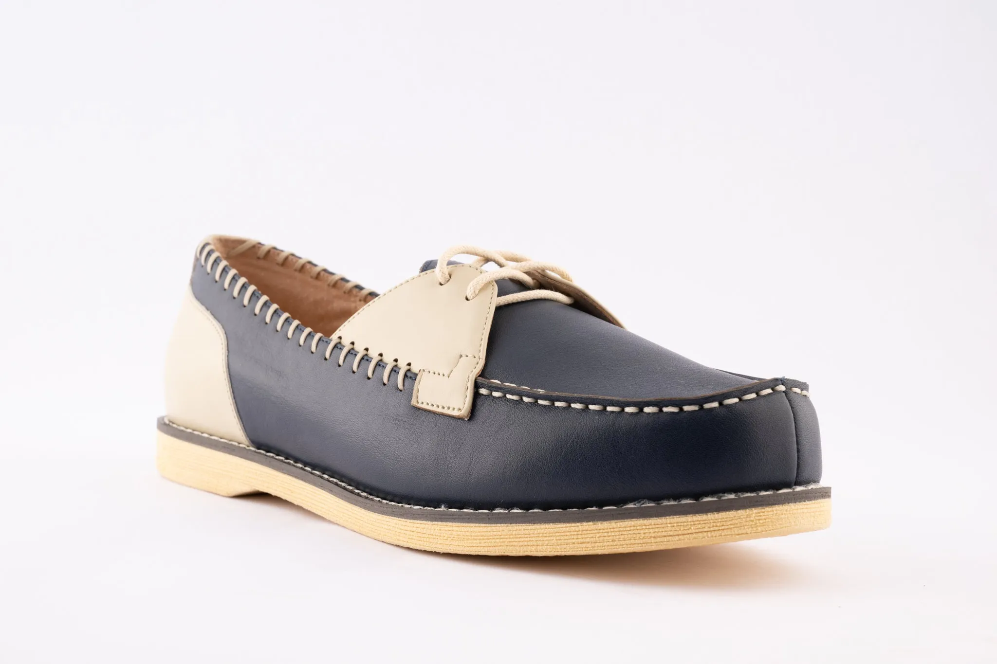 Mitzi - Navy & Cream Leather