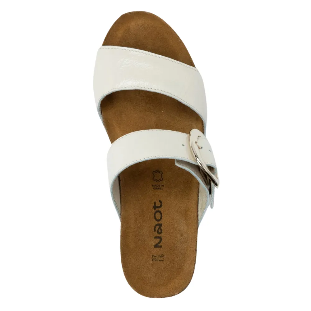 Naot Magic Ivory Crinkle Patent Leather Sandal (Women's)