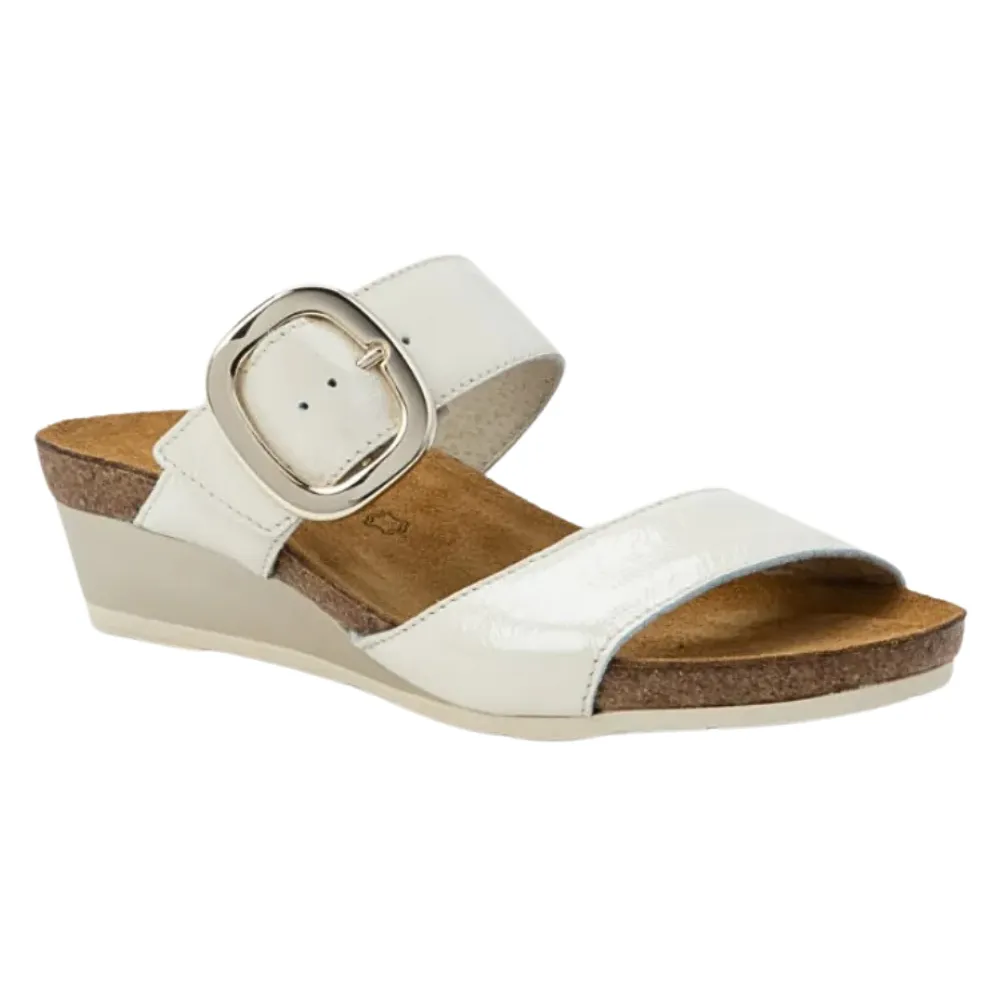 Naot Magic Ivory Crinkle Patent Leather Sandal (Women's)