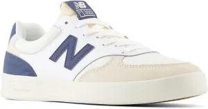 New Balance Men's 300 V3 Court Sneaker, White/Sea Salt/Vintage Indigo, 11.5