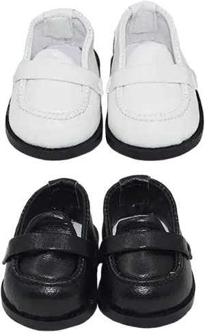 niannyyhouse 7.8in（20cm） Plush Humanoid Doll Stuffed Animals Accessories Leather Shoes Length 5.5cm (White Black)