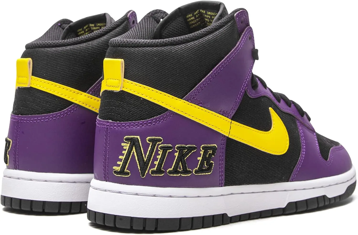 Nike Men's Dunk High EMB Lakers Black/Opti Yellow/Court Purple/Wht (DH0642 001)