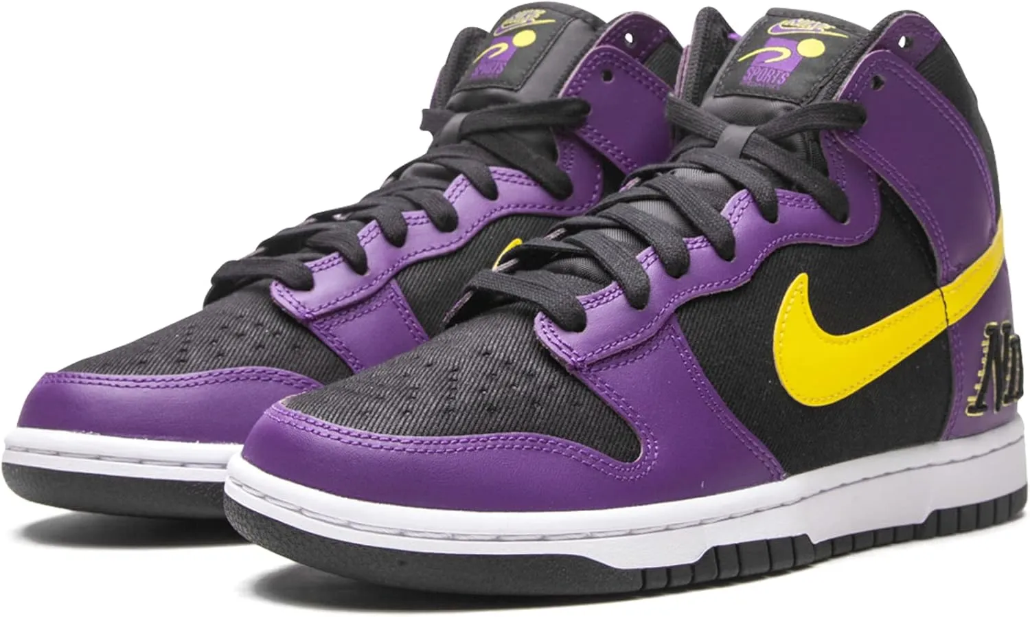 Nike Men's Dunk High EMB Lakers Black/Opti Yellow/Court Purple/Wht (DH0642 001)
