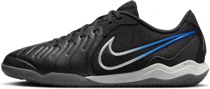 Nike Tiempo Legend 10 Academy Indoor/Court Low-Top Soccer Shoes (DV4341-040, Black/Hyper Royal/Chrome) Size 13