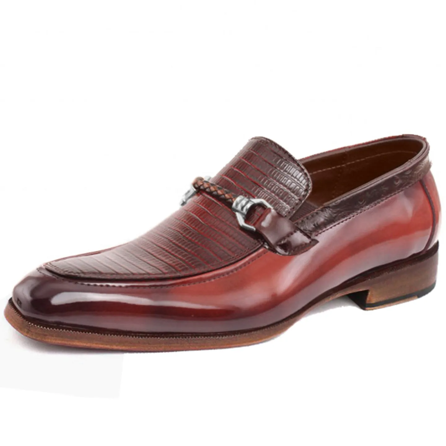 Obeeze Handmade Red Leather Oxford Shoes