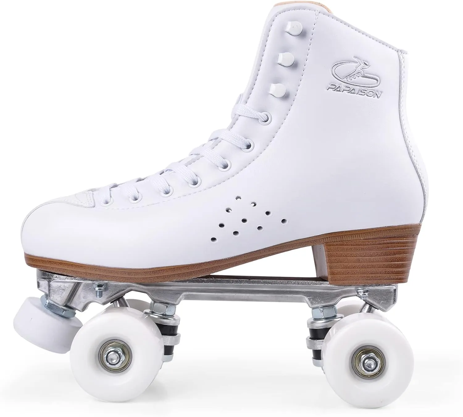 PAPAISON Roller Skates for Women and Men, Deluxe 2 Layer Microfiber Leather Double Row-Classic Roller Skates for Girls, Professional Outdoor Indoor Quad-Skates for Kids & Adults…