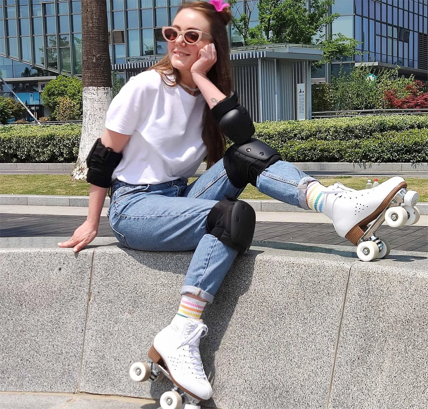 PAPAISON Roller Skates for Women and Men, Deluxe 2 Layer Microfiber Leather Double Row-Classic Roller Skates for Girls, Professional Outdoor Indoor Quad-Skates for Kids & Adults…